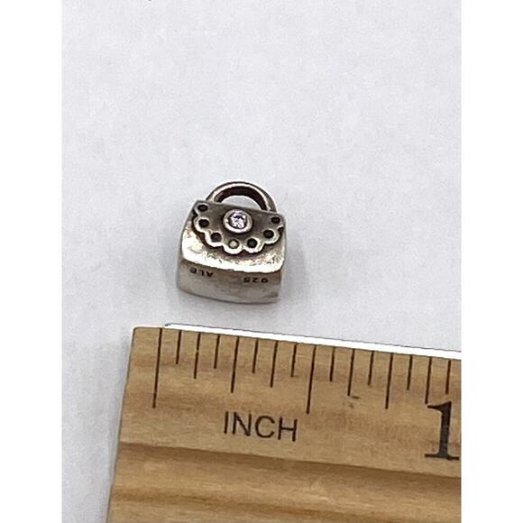 Pandora S925 ALE Sterling Silver Purse Pink CZ Vintage Retired - Picture 2 of 6